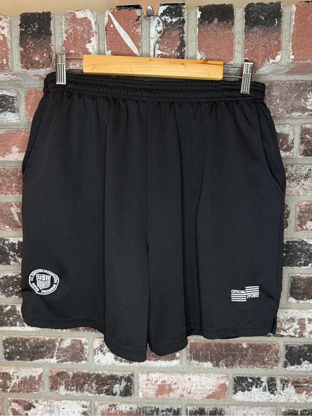 USA Soccer Federation Program Offical Sports Athletic Shorts W/ Back Pockets